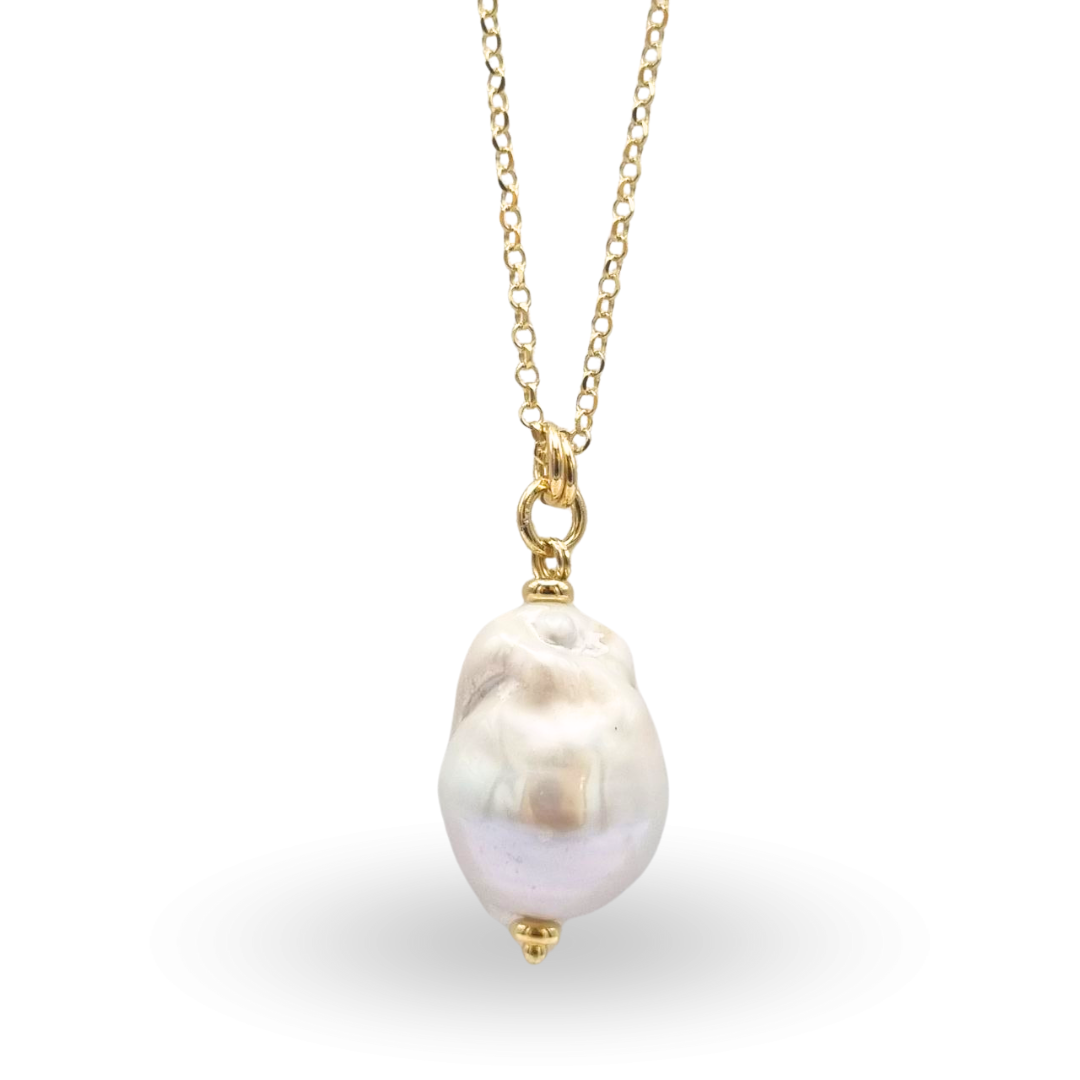 Collana in Argento 925 dorato con Perla Scaramazza pendente