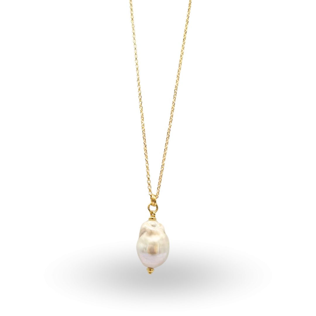 Collana in Argento 925 dorato con Perla Scaramazza pendente