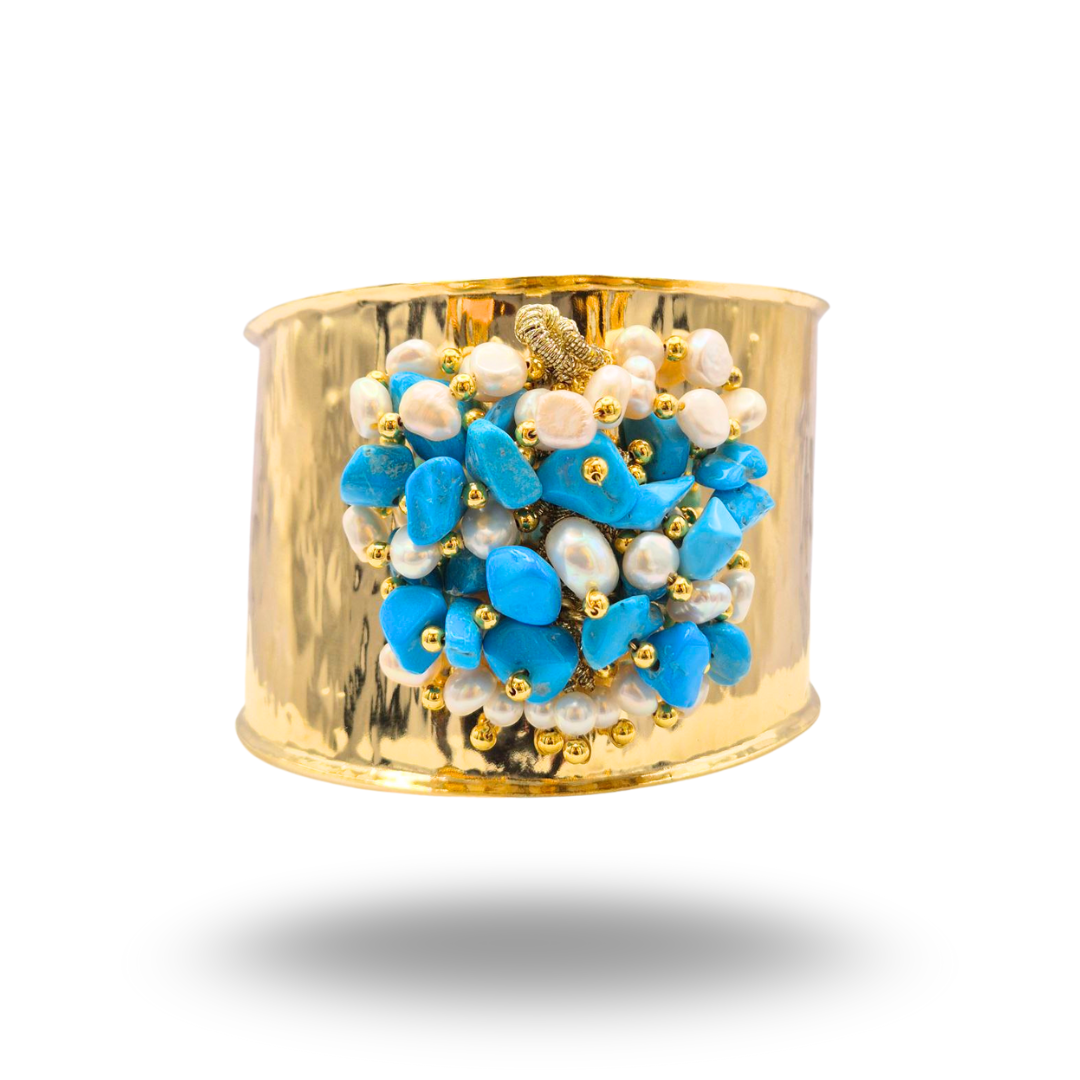 Bracelet en Acier avec Pierres Naturelles - Variante Marron