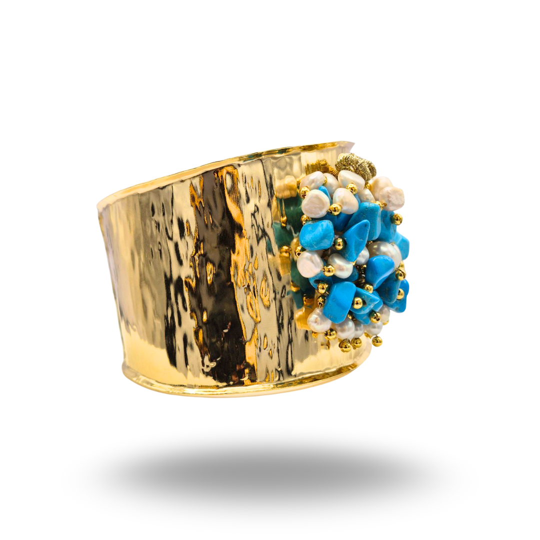 Bracelet en Acier avec Pierres Naturelles - Variante Marron
