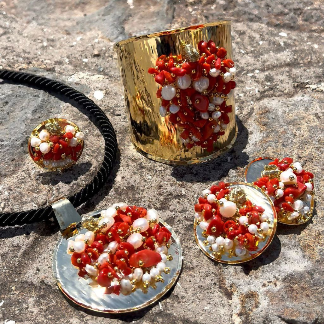 Bracelet en Acier avec Pierres Naturelles - Variante Marron