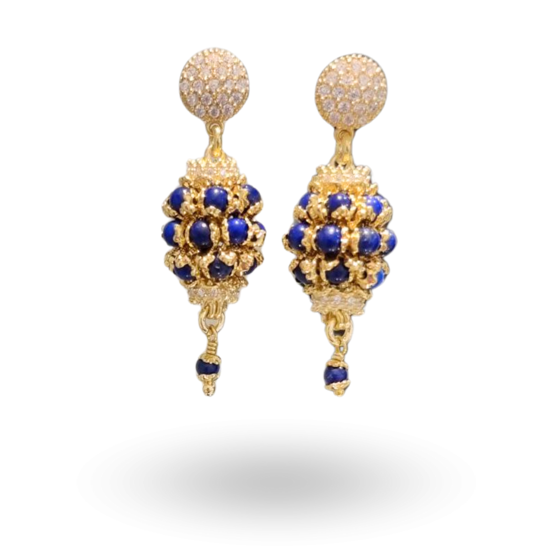 Orecchini in Argento 925 dorato con mine in Corallo Rosso Mediterraneo