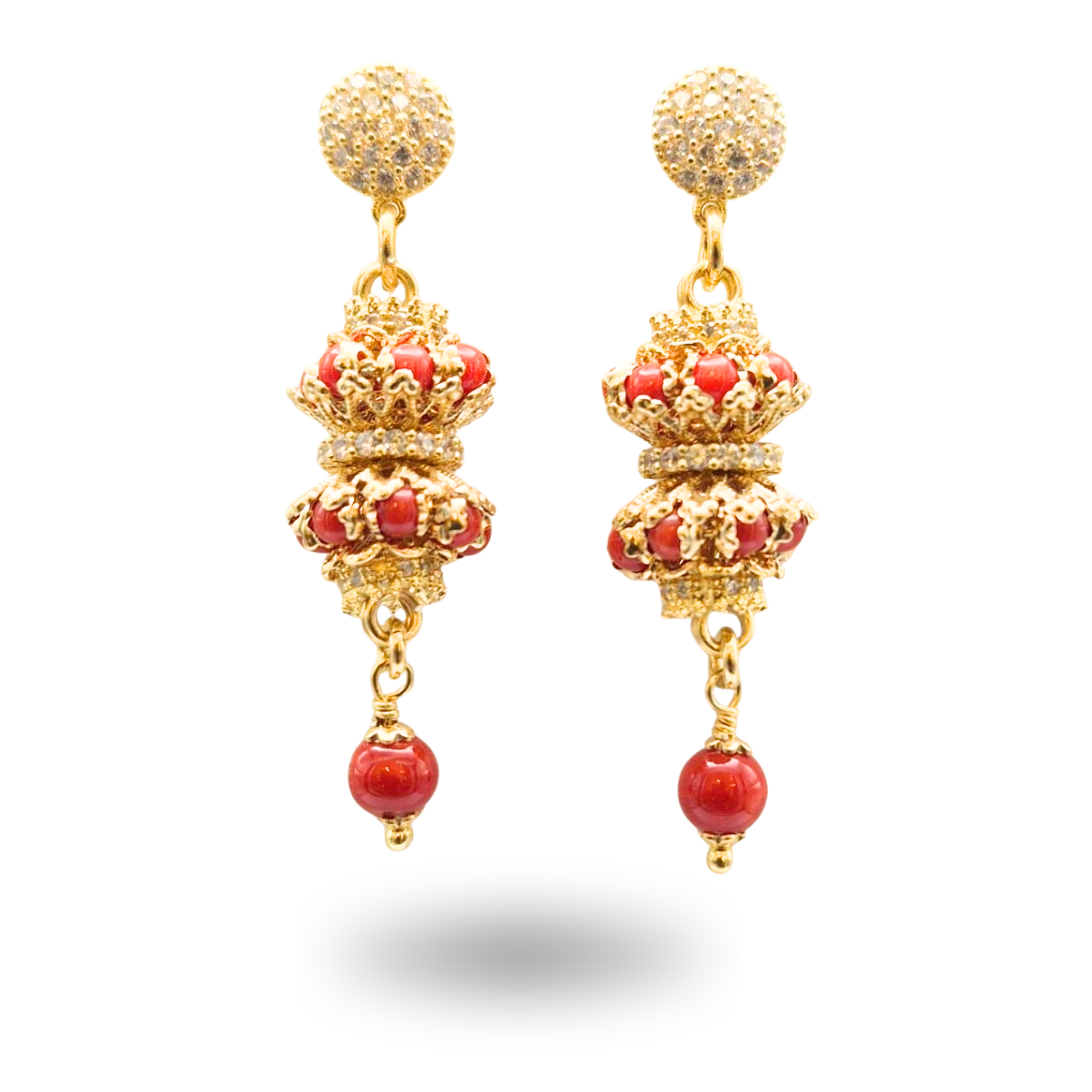 Orecchini in Argento 925 dorato con Mine Luxury in Perle