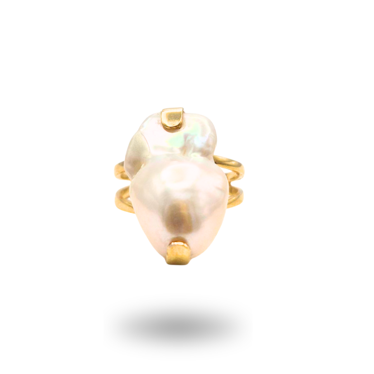 Anello in Argento 925 dorato con Perla Scaramazza