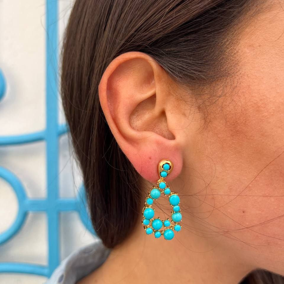 Orecchini in Argento 925 dorato a gocce aperte con spole in Corallo rosso Mediterraneo